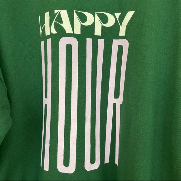 Anthropologie Maeve x Jordan Nickson Green Happy Hour Sweatshirt Size XL - Picture 6 of 10